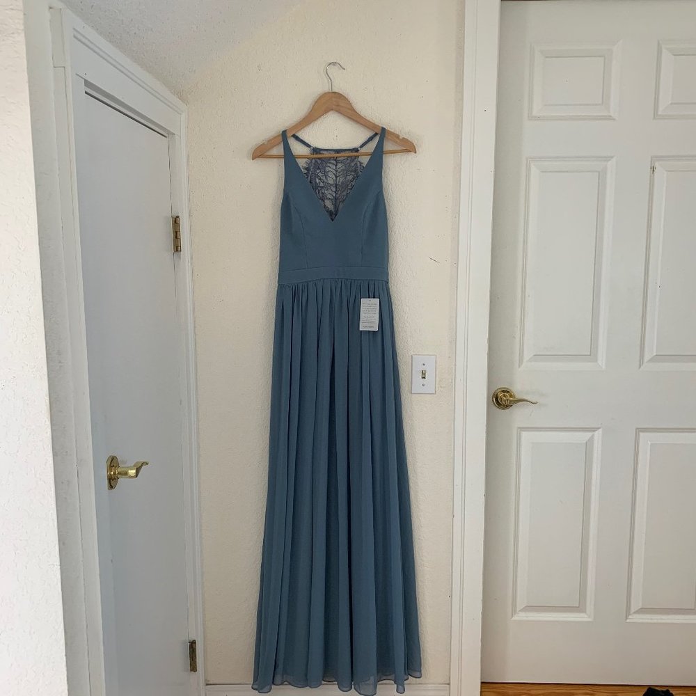 Light Blue Lace Lulus Prom Dress